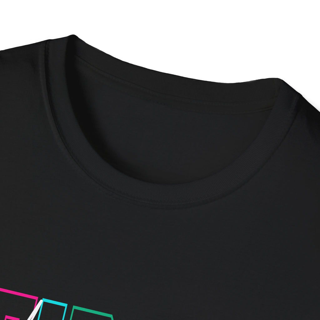 Neon First Grade Back to School T-Shirt - Black Gildan Softstyle Tee