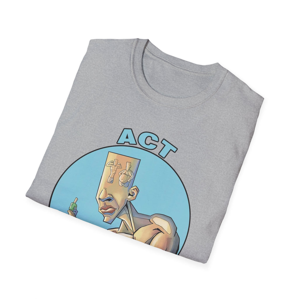 Act Fitness Muscle Cartoon T-Shirt — Funny Gym Workout Tee