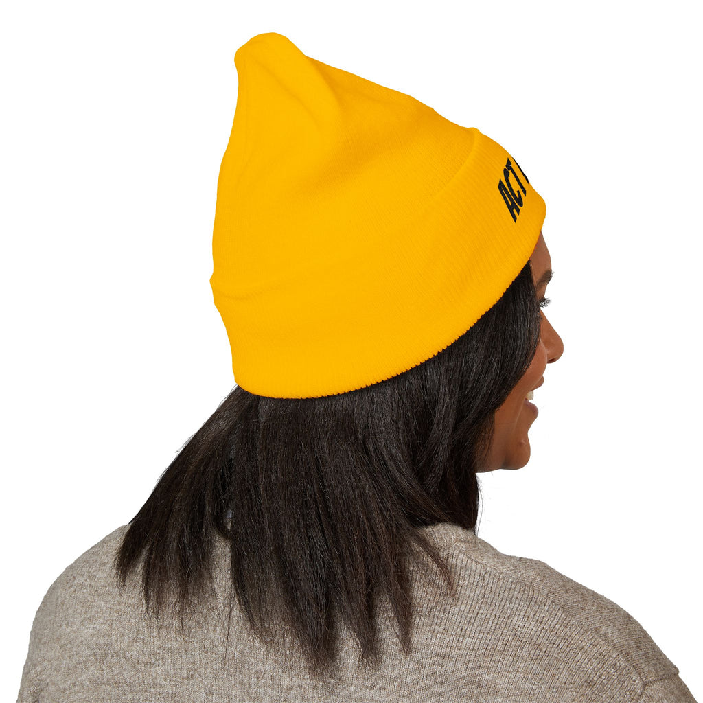 Act Fitness Embroidered Cuffed Beanie — Athletic Winter Knit Hat