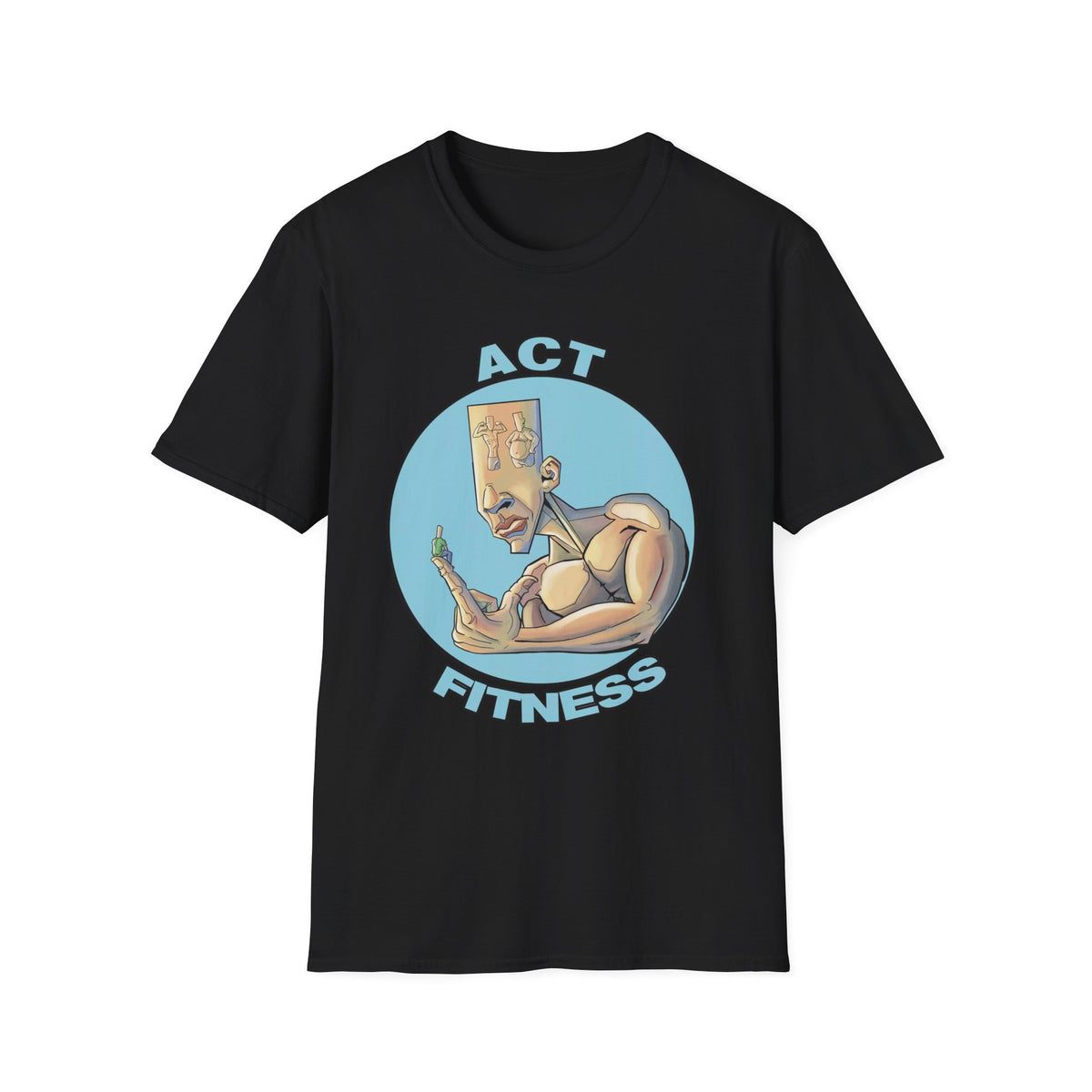 Act Fitness Muscle Cartoon T-Shirt — Funny Gym Workout Tee
