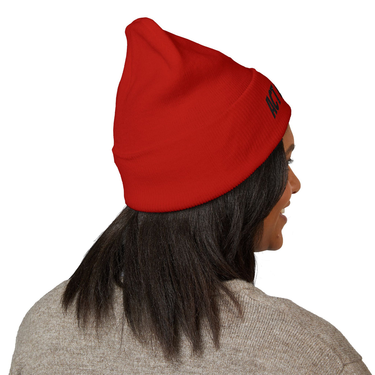 Act Fitness Embroidered Cuffed Beanie — Athletic Winter Knit Hat