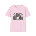 Hello First Grade Camo Back to School T-Shirt - Light Pink Gildan Softstyle Tee