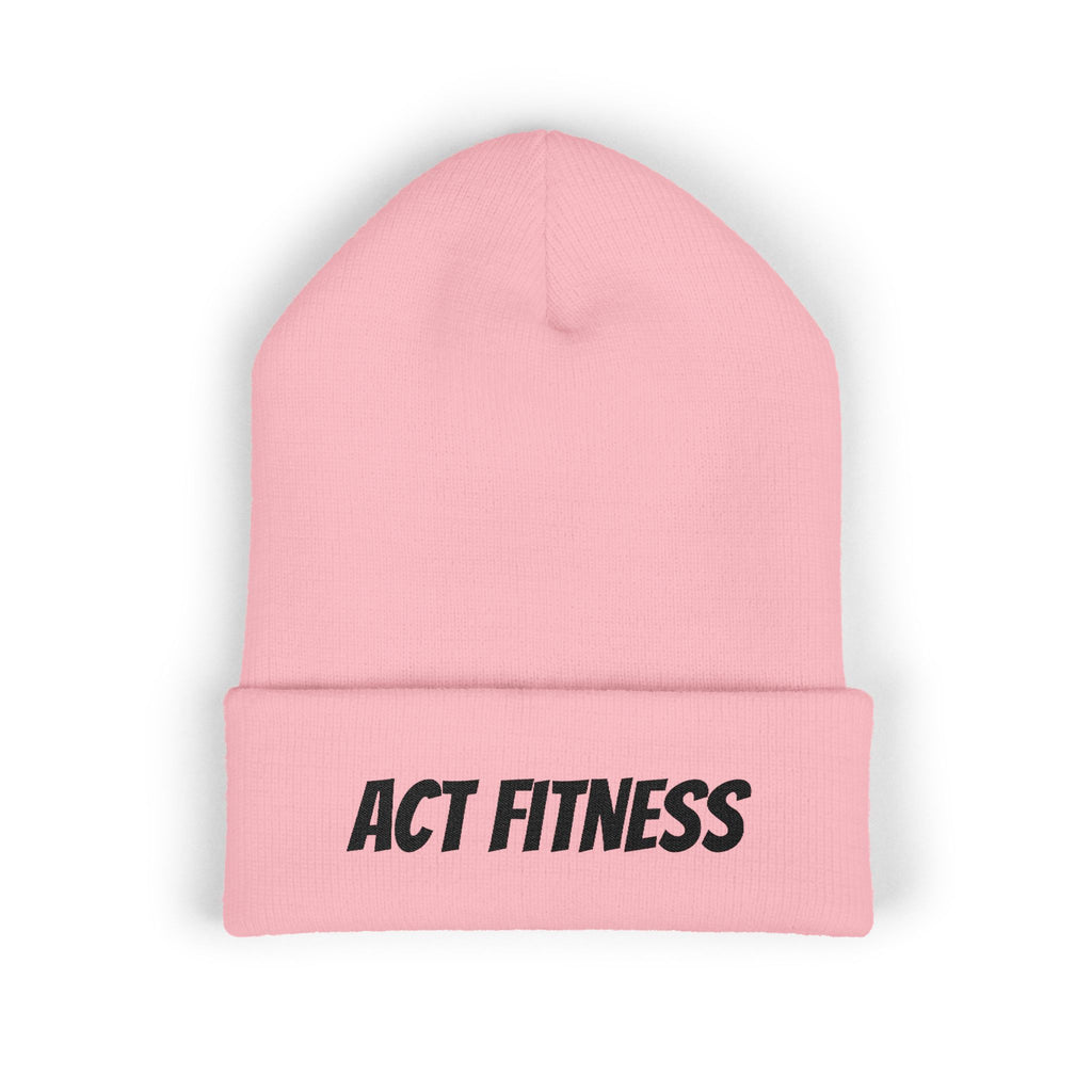 Act Fitness Embroidered Cuffed Beanie — Athletic Winter Knit Hat