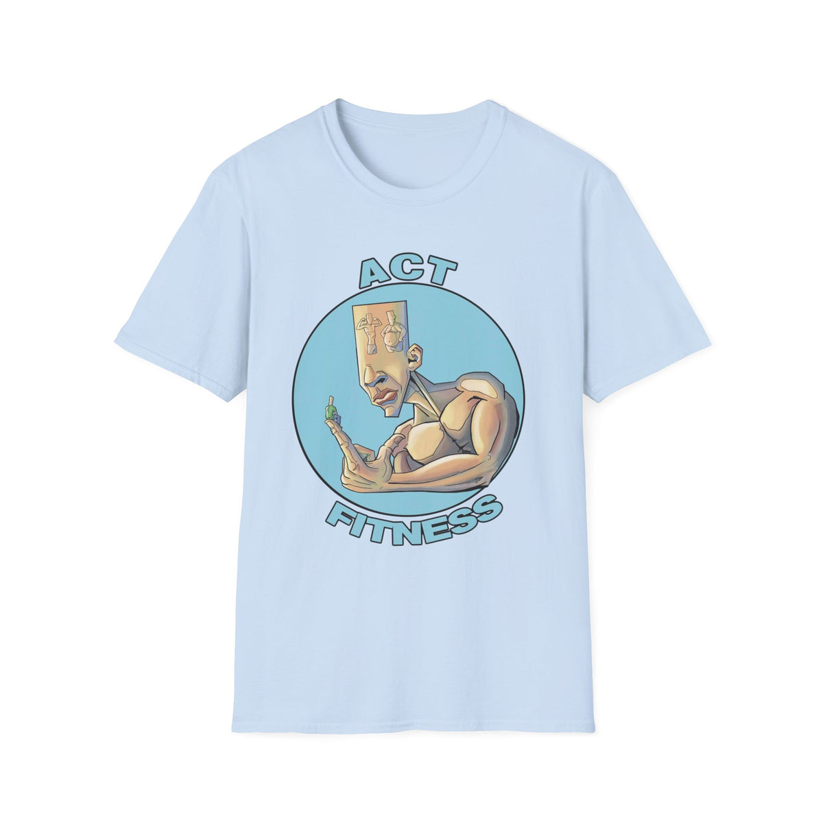 Act Fitness Muscle Cartoon T-Shirt — Funny Gym Workout Tee