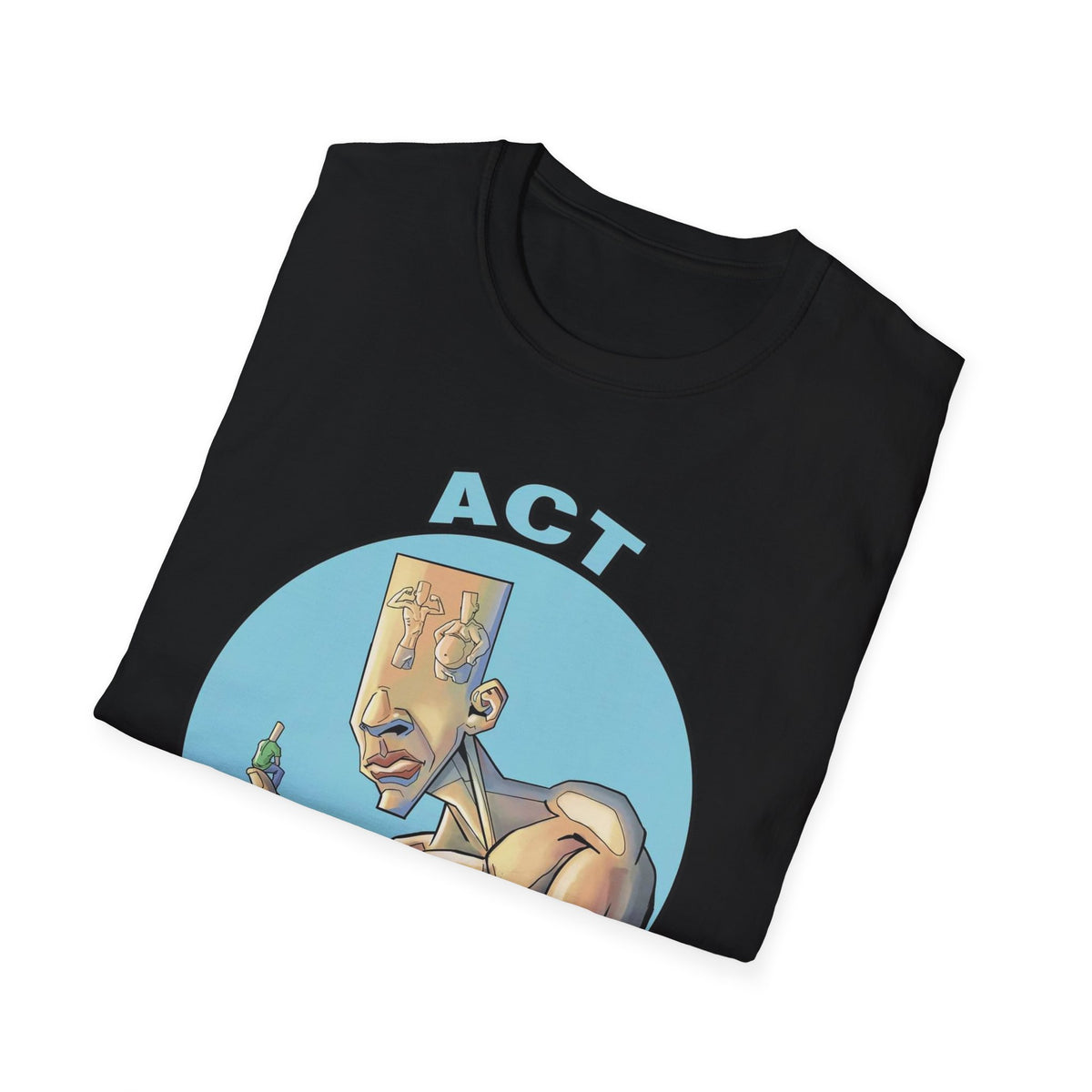 Act Fitness Muscle Cartoon T-Shirt — Funny Gym Workout Tee