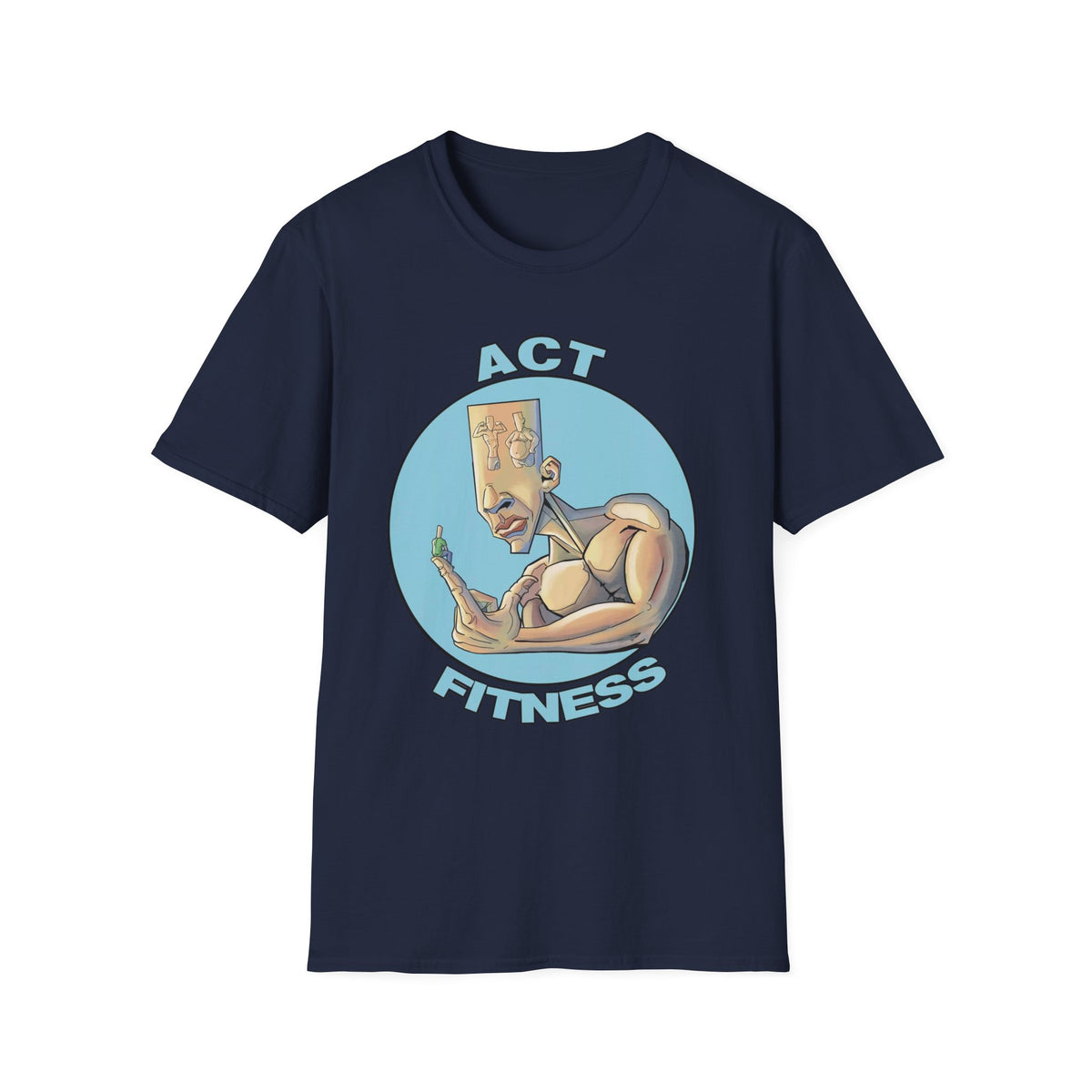 Act Fitness Muscle Cartoon T-Shirt — Funny Gym Workout Tee