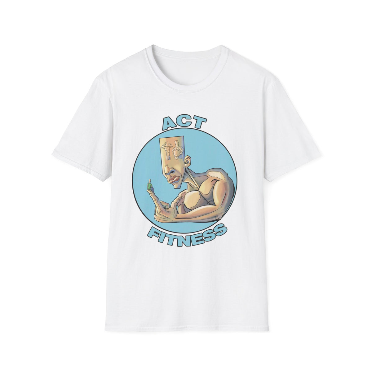 Act Fitness Muscle Cartoon T-Shirt — Funny Gym Workout Tee