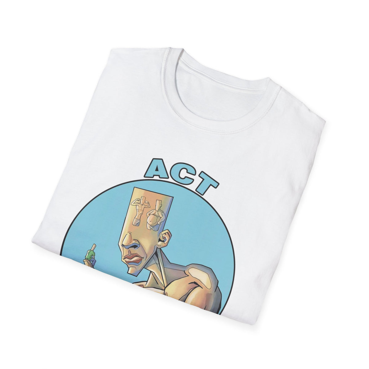 Act Fitness Muscle Cartoon T-Shirt — Funny Gym Workout Tee