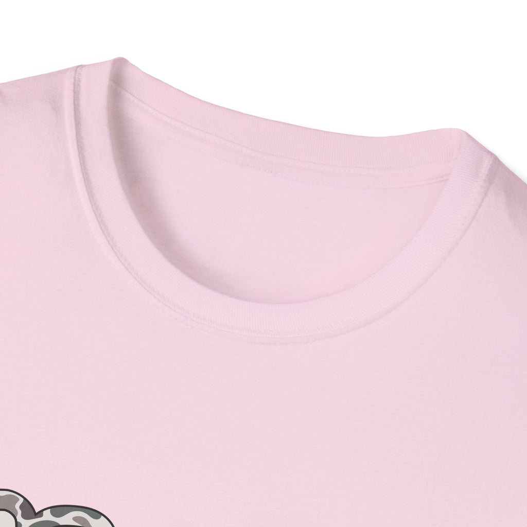 Hello Third Grade Camo Back to School T-Shirt - Light Pink Gildan Softstyle Tee