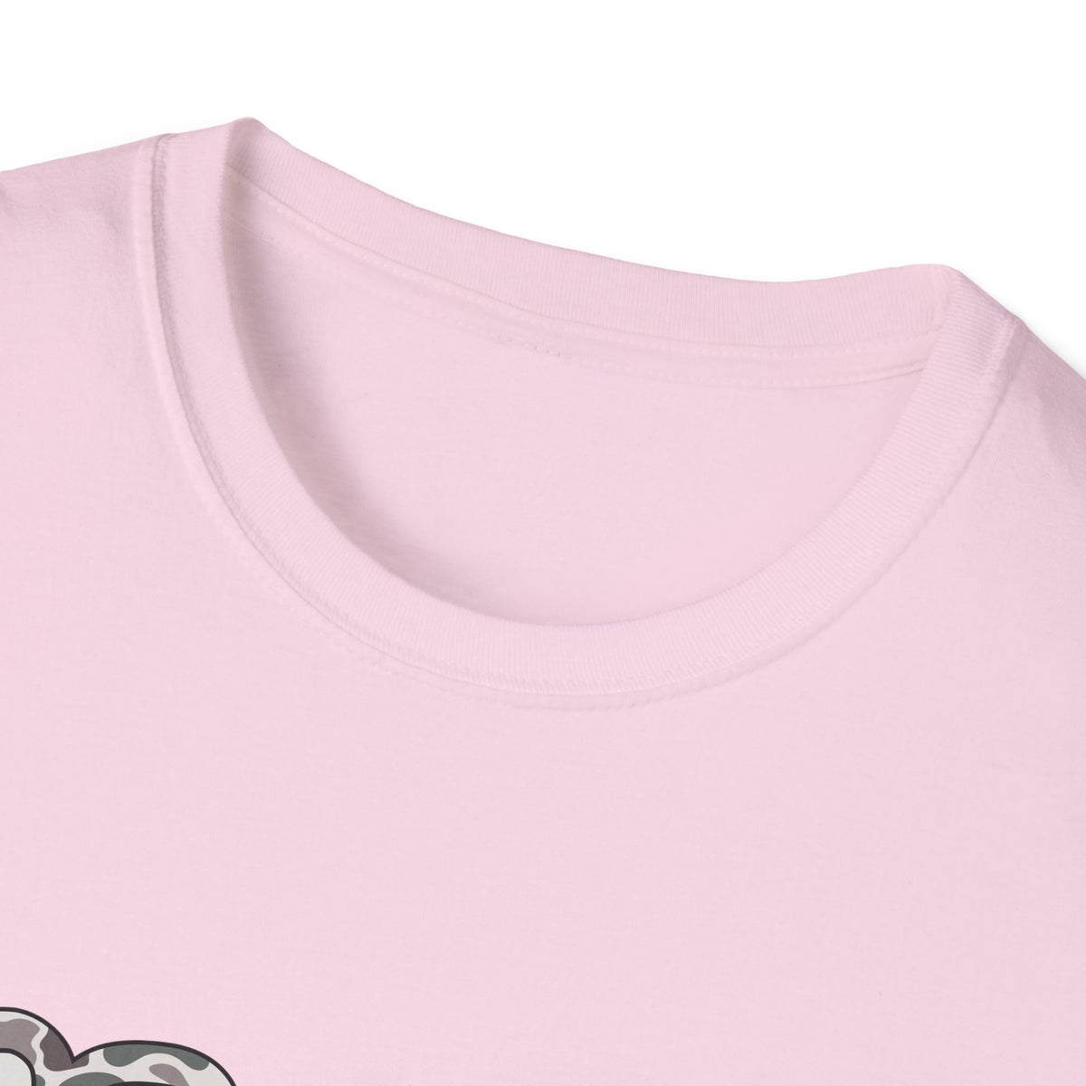 Hello Third Grade Camo Back to School T-Shirt - Light Pink Gildan Softstyle Tee