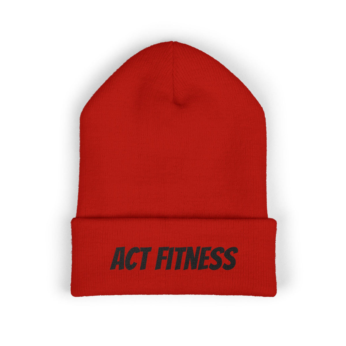 Act Fitness Embroidered Cuffed Beanie — Athletic Winter Knit Hat
