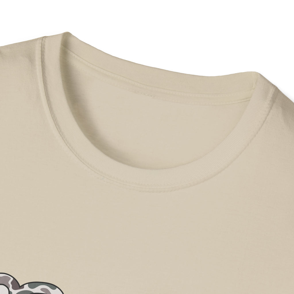 Hello Third Grade Camo Back to School T-Shirt - Sand Gildan Softstyle Tee