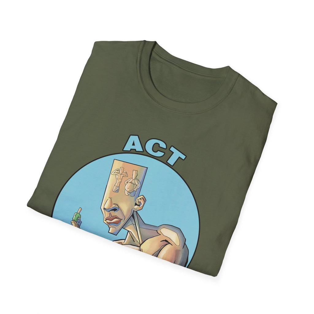 Act Fitness Muscle Cartoon T-Shirt — Funny Gym Workout Tee