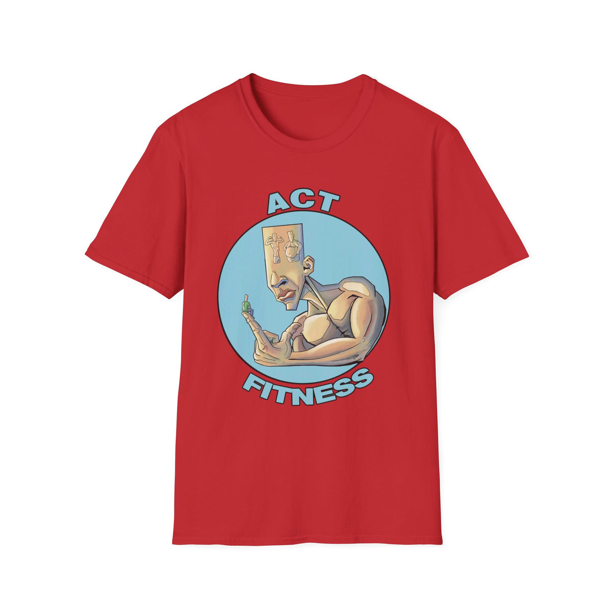 Act Fitness Muscle Cartoon T-Shirt — Funny Gym Workout Tee