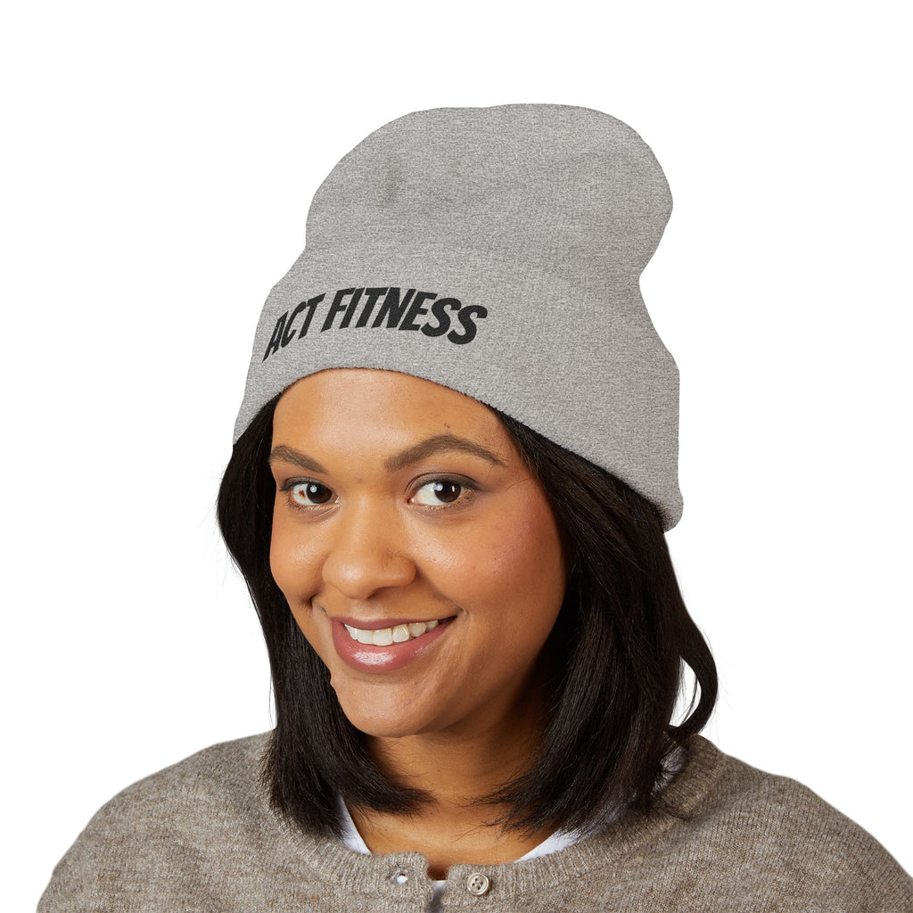 Act Fitness Embroidered Cuffed Beanie — Athletic Winter Knit Hat