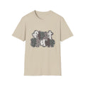 Hello First Grade Camo Back to School T-Shirt - Sand Gildan Softstyle Tee